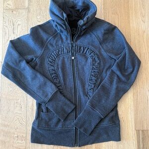 lululemon athletica Women's Charcoal Ruched Front Zip Hoodie
